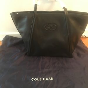 Brand new, never used black leather Cole Haan Tote
